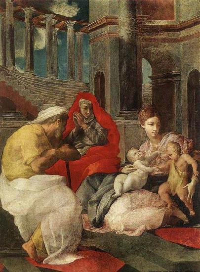 Francesco Primaticcio The Holy Family with Sts Elisabeth and John the Baptist Sweden oil painting art